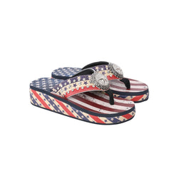 US07-S089 Montana West American Pride Collection Pride Flip Flops By Size
