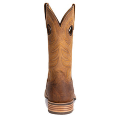 PLT-103609  Men's Pull-On Distressed Full Grain Leather Square Toe Western Full Grain Boots