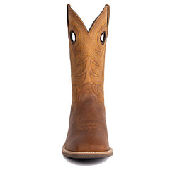 PLT-103609  Men's Pull-On Distressed Full Grain Leather Square Toe Western Full Grain Boots