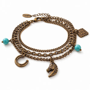 WG-AC-WB-3098 Wrangler Multi-Chain Western Charm Bracelet