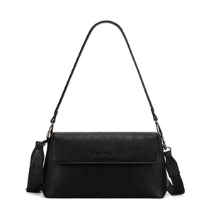 WG-HB-573-2003-BK Wrangler Flap Shoulder Crossbody Bag - Black