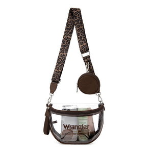 WG-HB-656-258-CF Wrangler Clear Crossbody Bag Set - Coffee