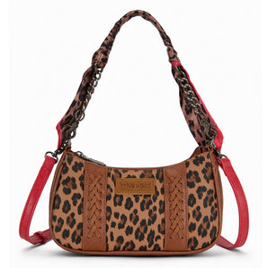 WG-HB-667-818-LP-BR Wrangler Leopard Print Crossbody Bag - Leopard-Brown