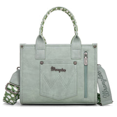SP-WG102-8120SDEER-Mint  Wrangler Deer Print Concealed Carry Tote/Crossbody - Mint