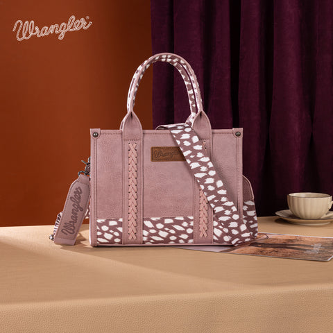 SP-WG102-8120SDEER-PP  Wrangler Deer Print Concealed Carry Tote/Crossbody -Purple