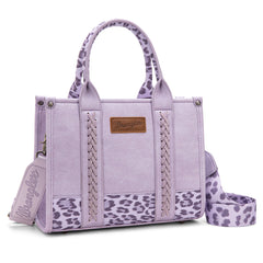 WG102-8120S  Wrangler Leopard  Print Concealed Carry Tote/Crossbody - Leopard-Purple