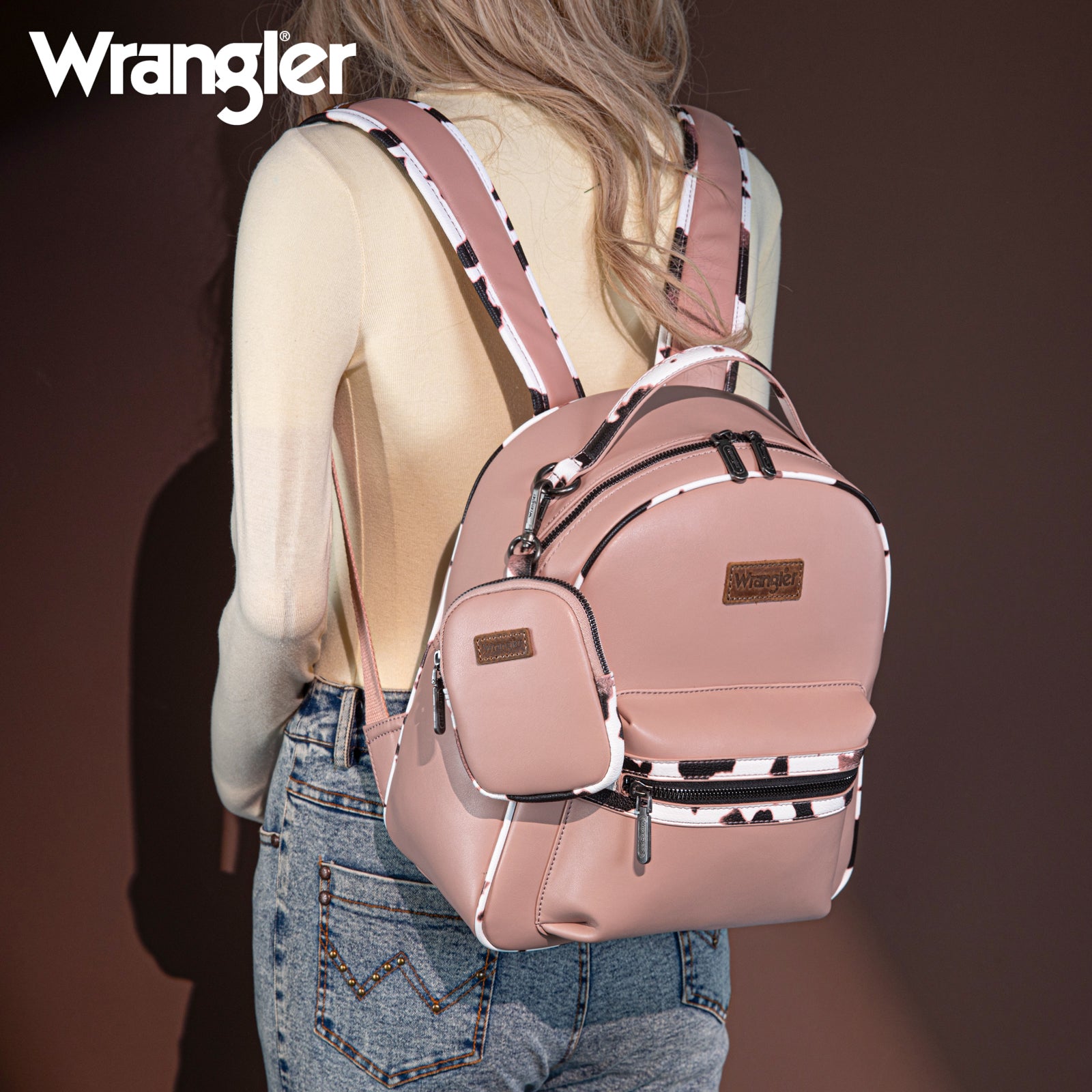 westgirl fahrradrucksack WG102-8603 Wrangler Cow Print Backpack With Coin Pouch