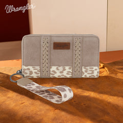WG102-W006  Wrangler Leopard Print Wallet  -Tan
