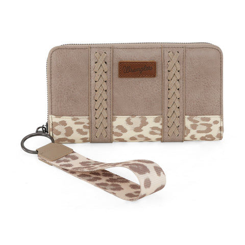 WG102-W006  Wrangler Leopard Print Wallet  -Tan