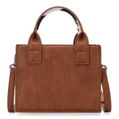 WG102S-8120  Wrangler Cow Print Mini Tote/Crossbody - Brown