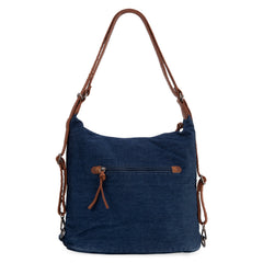 WG103-2008  Wrangler Floral Tooled Denim Hobo/Crossbody Backpack (Convertible ) Navy