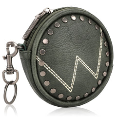 WG116-001  Wrangler Circular Coin Pouch "W" Logo  Bag Charm - Green