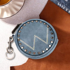 WG116-001  Wrangler Circular Coin Pouch "W" Logo  Bag Charm - Jean