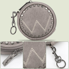 WG116-001  Wrangler Circular Coin Pouch "W" Logo  Bag Charm - Khaki
