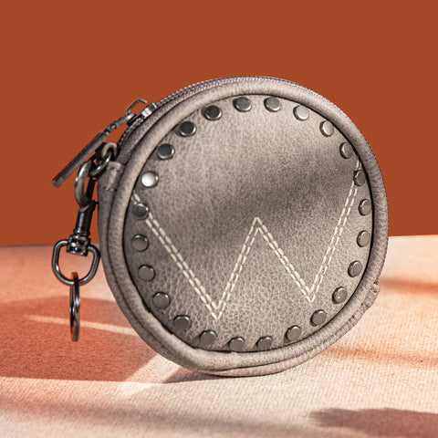 WG116-001  Wrangler Circular Coin Pouch "W" Logo  Bag Charm - Khaki