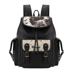 WG12-9110  Wrangler Hair-on Cowhide Backpack - Black