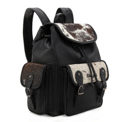 WG12-9110  Wrangler Hair-on Cowhide Backpack - Black