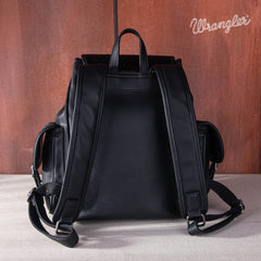 WG12-9110  Wrangler Hair-on Cowhide Backpack - Black