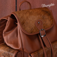 WG12-9110  Wrangler Hair-on Cowhide Backpack - Brown