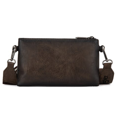 WG120-209  Wrangler Dual Zipper Compartment Crossbody Bag - Coffee