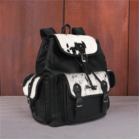 WG12-9110  Wrangler Hair-on Cowhide Backpack - Black