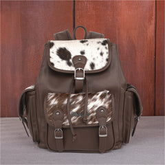 WG12-9110 Wrangler Hair-on Cowhide  Backpack - Coffee