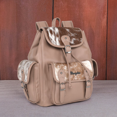 WG12-9110 Wrangler Hair-on Cowhide Backpack - Khaki