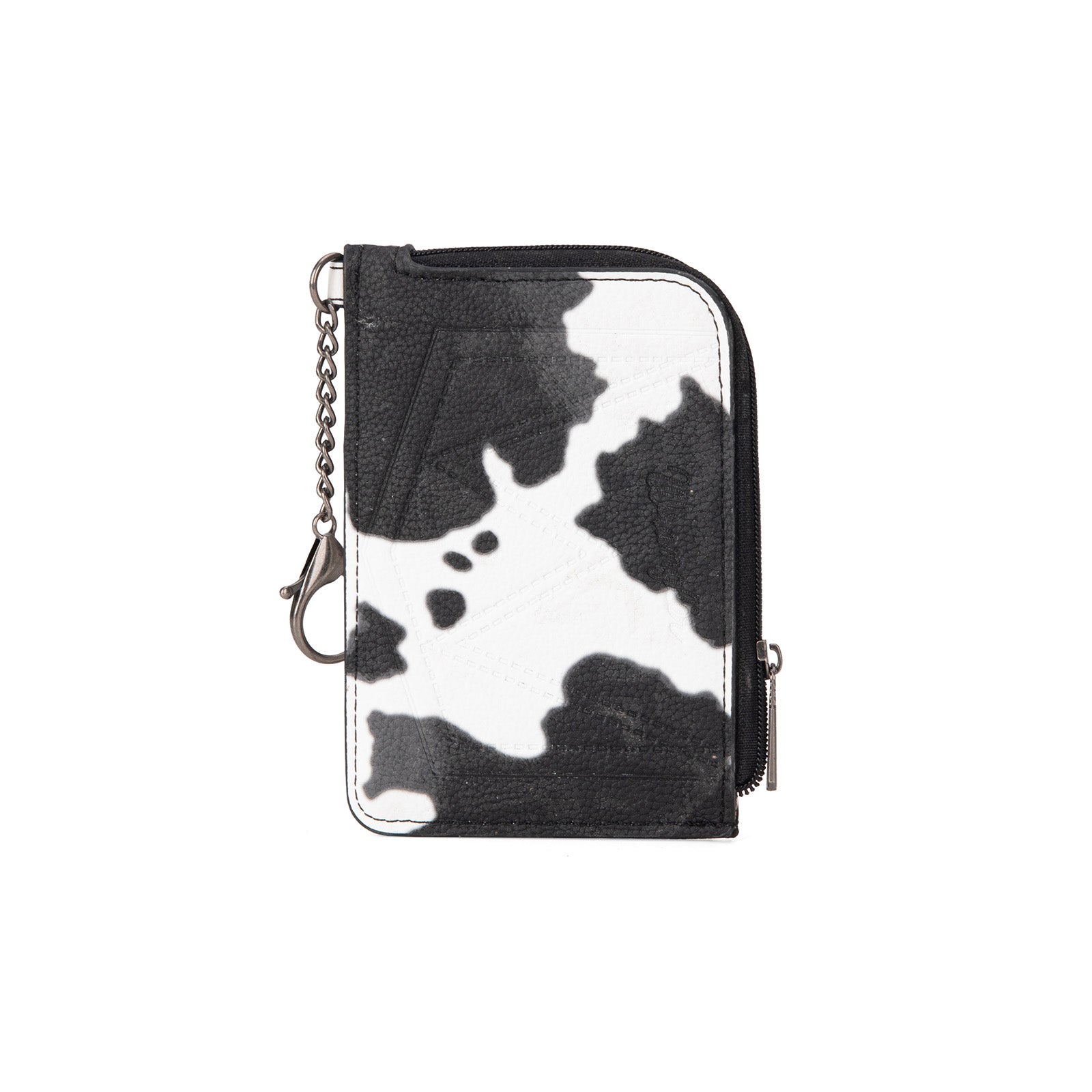 WG133 W005 Wrangler Cow Print Print Mini Zip Card Case Black wg133-w005-wrangler-cow-print-print-mini-zip-card-case-black