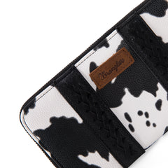 WG133-W006  Wrangler Cow Print Wallet  -Black