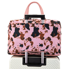 WG133-5110 Wrangler Cow Print Collection Weekender Bag -Pink