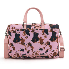 WG133-5110 Wrangler Cow Print Collection Weekender Bag -Pink