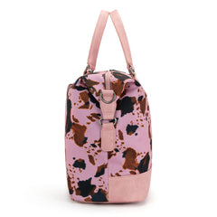 WG133-5110 Wrangler Cow Print Collection Weekender Bag -Pink