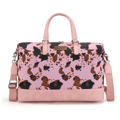 WG133-5110 Wrangler Cow Print Collection Weekender Bag -Pink