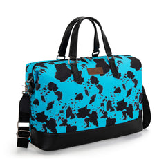 WG133-5110 Wrangler Cow Print Collection Weekender Bag -Turquoise