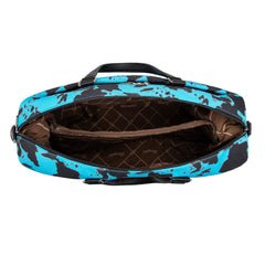 WG133-5110 Wrangler Cow Print Collection Weekender Bag -Turquoise