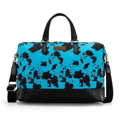 WG133-5110 Wrangler Cow Print Collection Weekender Bag -Turquoise