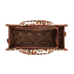 WG133-81203S  Wrangler Leopard Print Concealed Carry Tote/Crossbody - Brown(ONLINE ONLY)