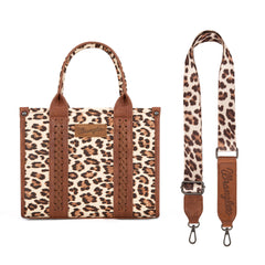 WG133-81203S  Wrangler Leopard Print Concealed Carry Tote/Crossbody - Brown(ONLINE ONLY)