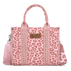 WG133-81203S  Wrangler Leopard Print Concealed Carry Tote/Crossbody - Pink
