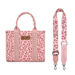 WG133-81203S  Wrangler Leopard Print Concealed Carry Tote/Crossbody - Pink