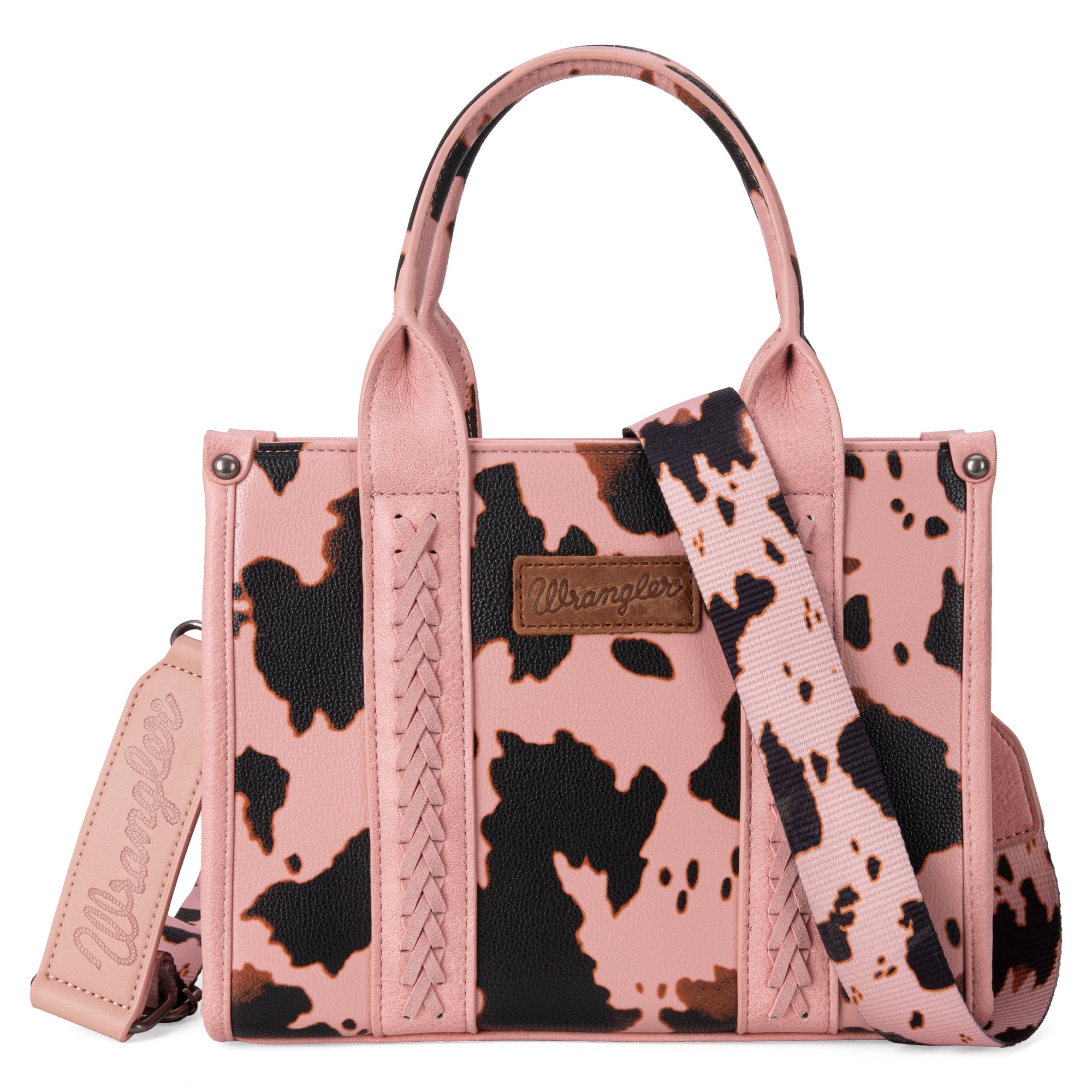 WG133-8120S Wrangler Cow Print Concealed Carry Tote/Crossbody