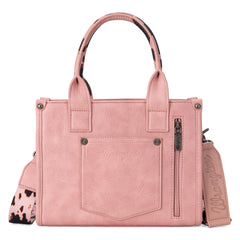 WG133-8120S  Wrangler Cow Print Concealed Carry Tote/Crossbody - Pink