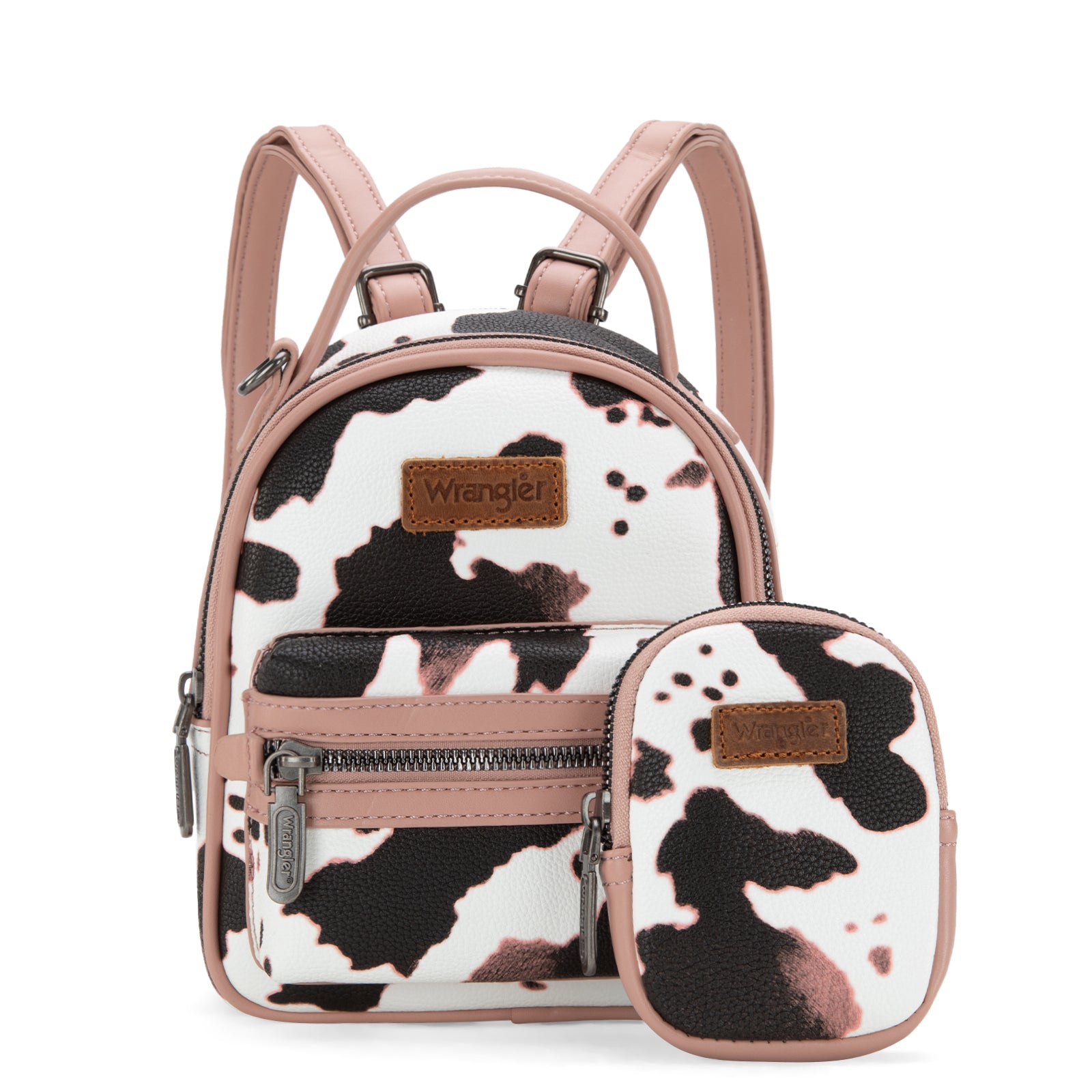 WG133-8600 Wrangler Cow Print Mini Backpack With Coin Pouch