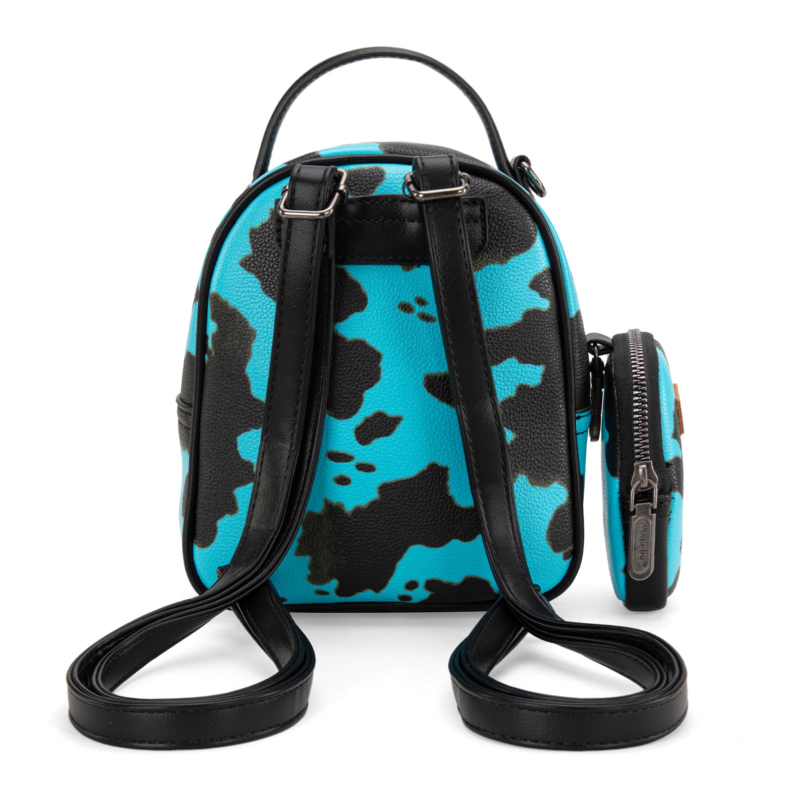 WG133-8600 Wrangler Cow Print Mini Backpack With Coin Pouch - Turquois ...