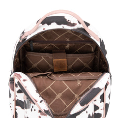 WG133-8603  Wrangler Cow Print Backpack With Coin Pouch - Pink