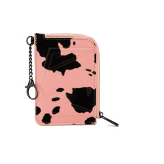 WG133-W005 Wrangler Cow Print Print Mini Zip Card Case - Pink