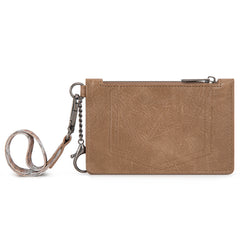 WG137-W0092  Wrangler Aztec Print Key Chain Wristlet Card Wallet - Khaki
