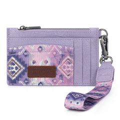WG137-W0092  Wrangler Aztec Key Chain Wristlet Card Wallet - Purple