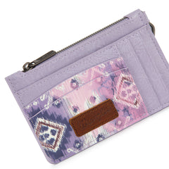 WG137-W0092  Wrangler Aztec Key Chain Wristlet Card Wallet - Purple