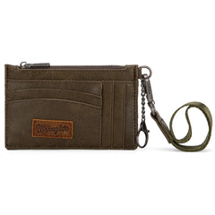 WG137-W009  Wrangler  Solid Color Key Chain Wristlet Card Wallet -Green